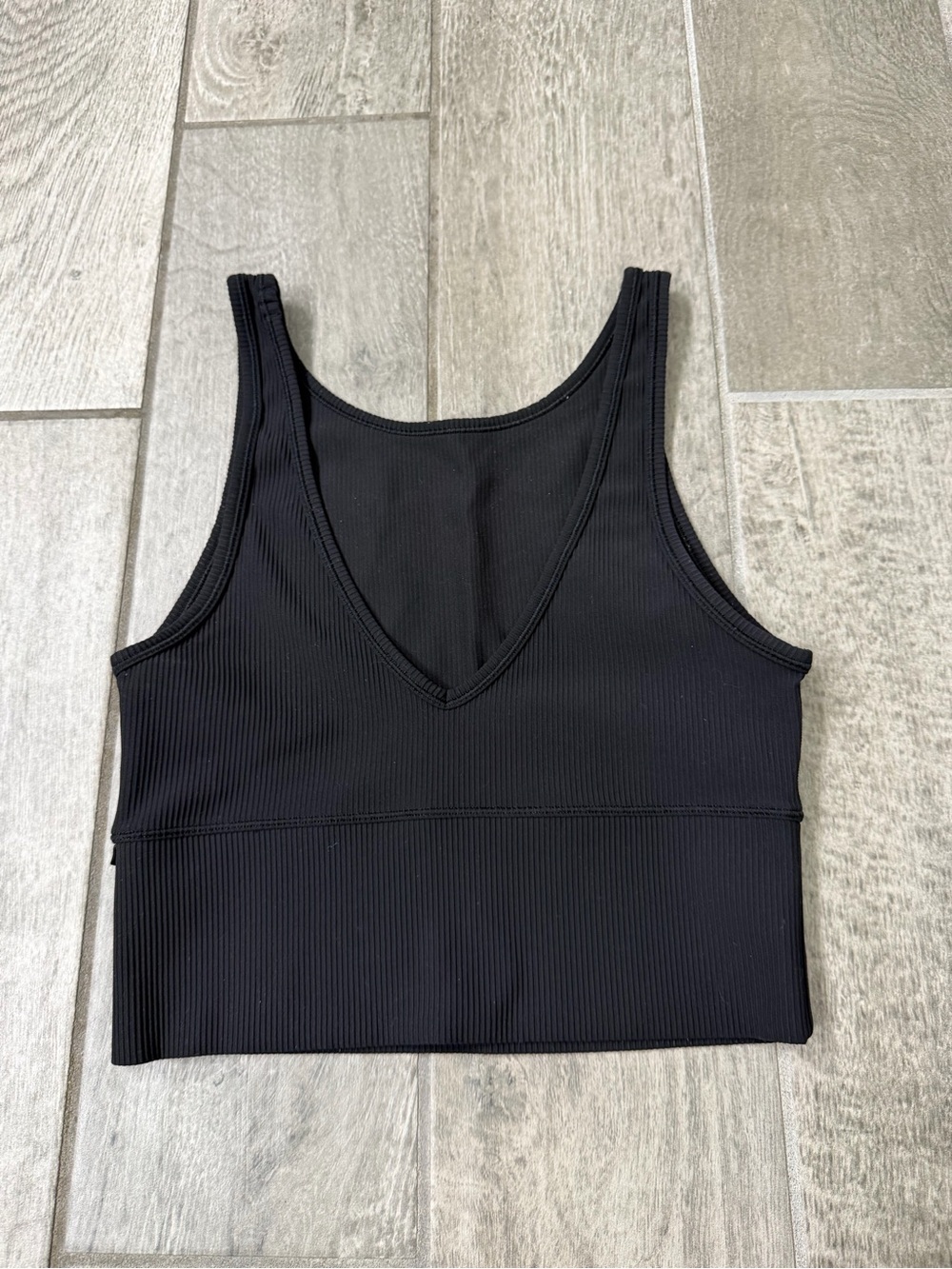 lululemon athletica Black Ribbed V-Neck Cropped Sports Bra